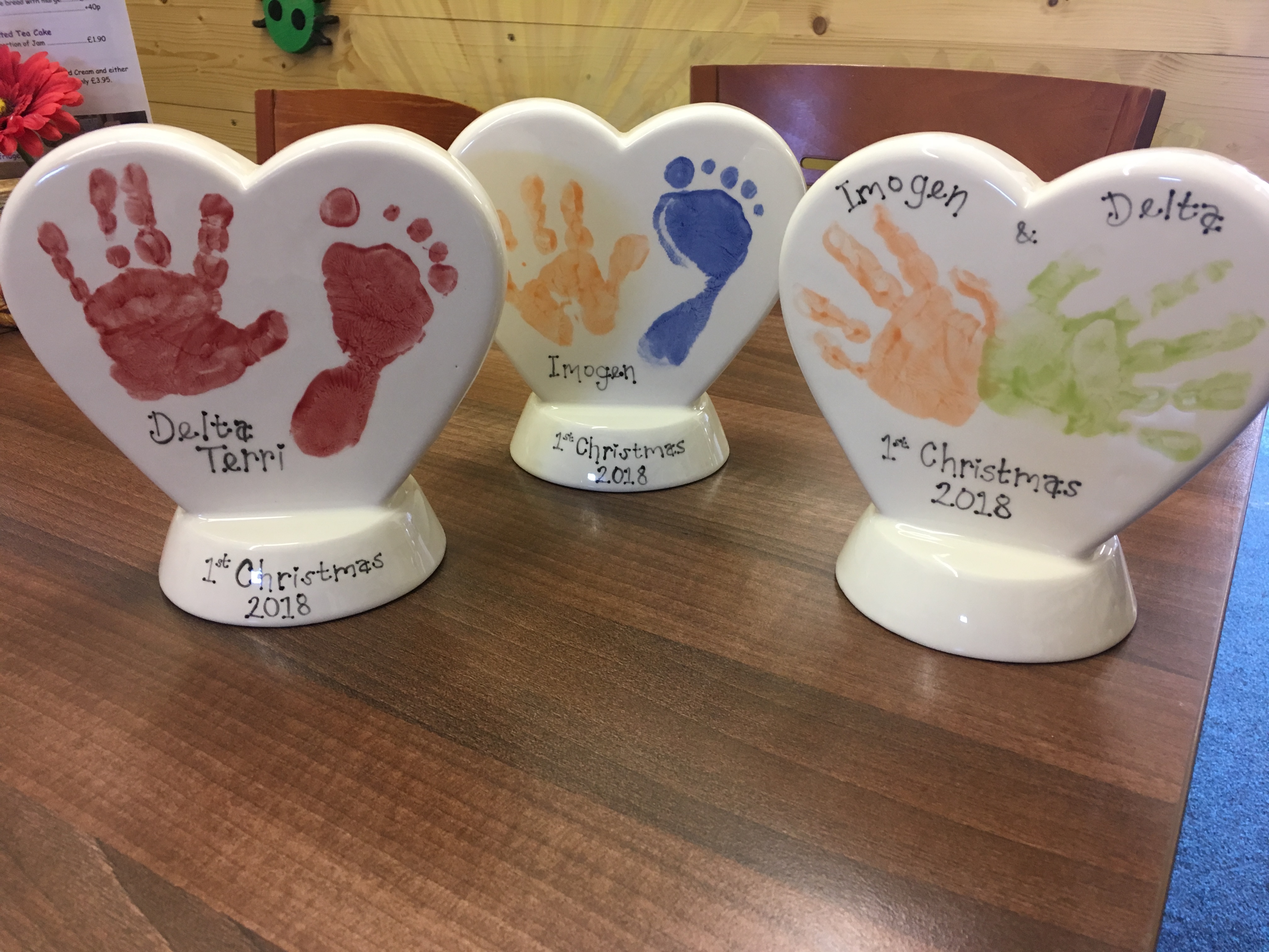 Hand prints on pottery